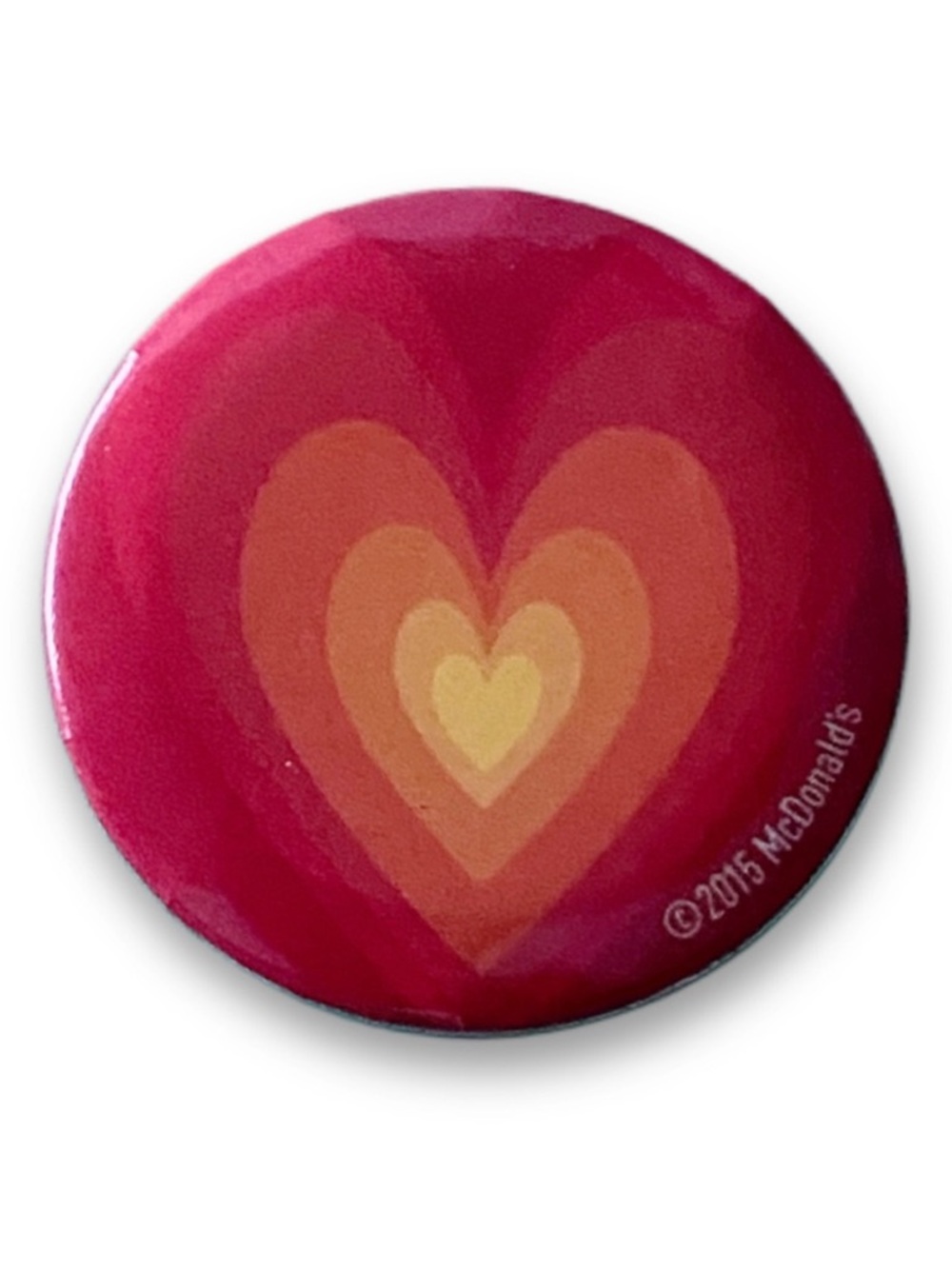 McDonald’s Pin Red Ombre Heart Colorful Pop Art Icons 1.25” Pinback Button
